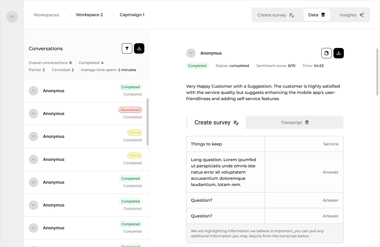 Manager dashboard