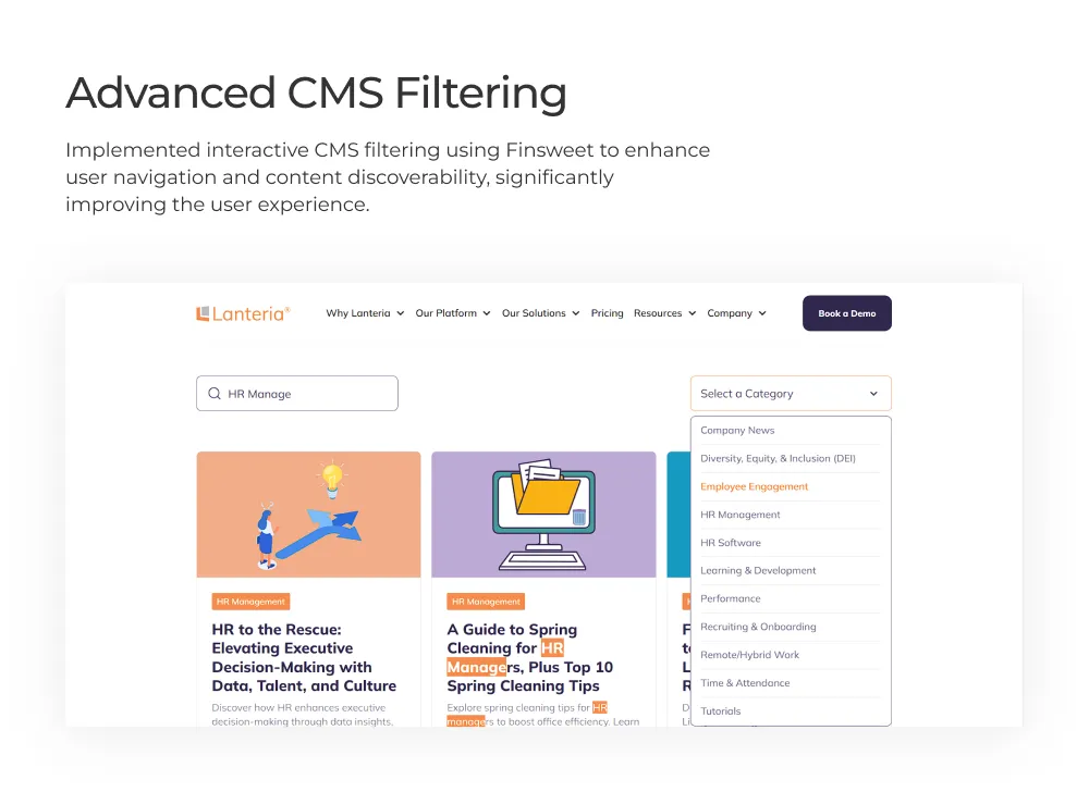 Advanced CMS filtering