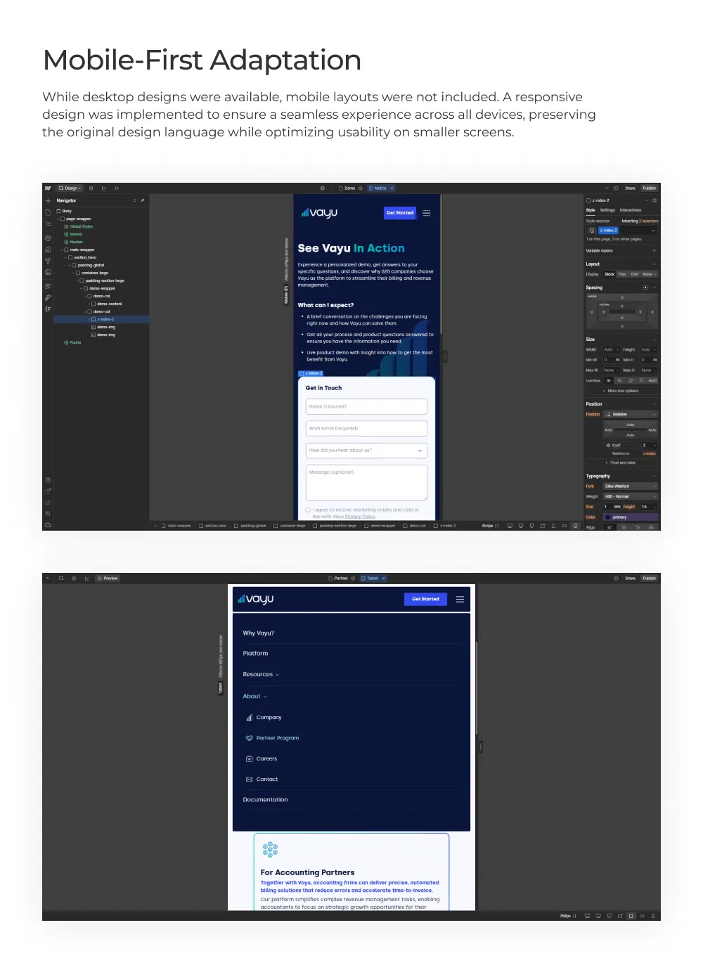 Mobile-First Application
