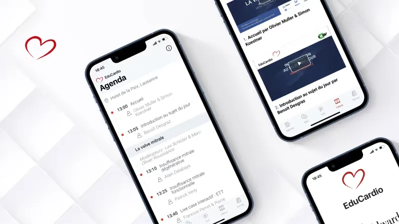 Cardiology education event mobile app